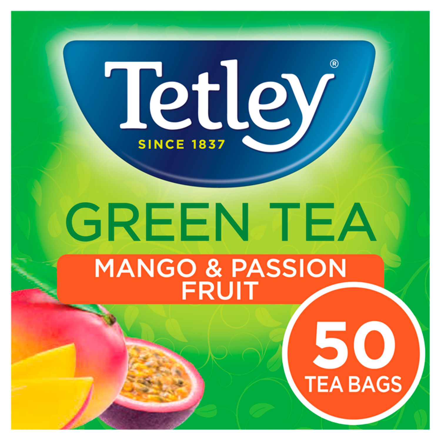 Tetley Green Tea Mango Passionfruit Tea Bags x50