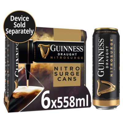 Guinness Draught Nitrosurge Stout Beer Can 4.1% Vol 6x558ml