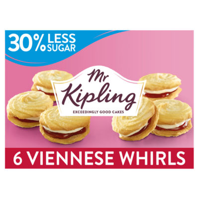 Mr Kipling 30% Less Sugar Viennese Whirls Biscuits Snack