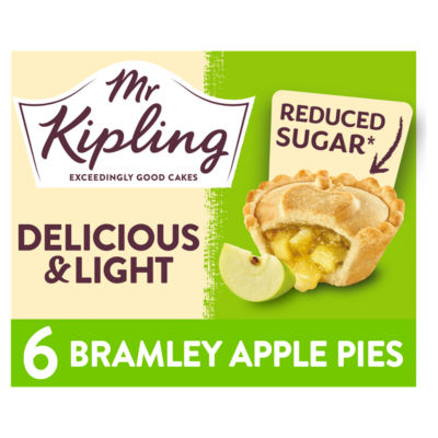 Mr Kipling Delicious & Light Bramley Apple Pies 6 Pack