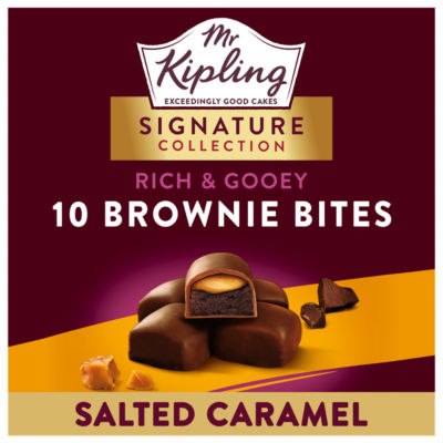 Mr Kipling Signature Salted Caramel Brownie Bites Cakes 10 Pack