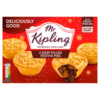 Mr Kipling Delicous & Light Deep Filled Festive Christmas Pies 6 Pack