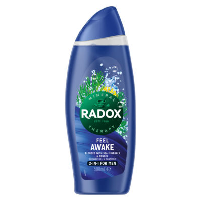 Sainsburys Radox Mineral Therapy 2in1 Body Wash & Shampoo Feel Awake 675ml