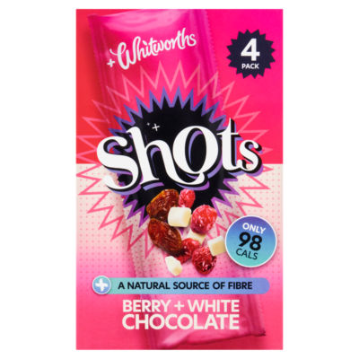 Whitworths Berry + White Chocolate Shots 4 x 25g