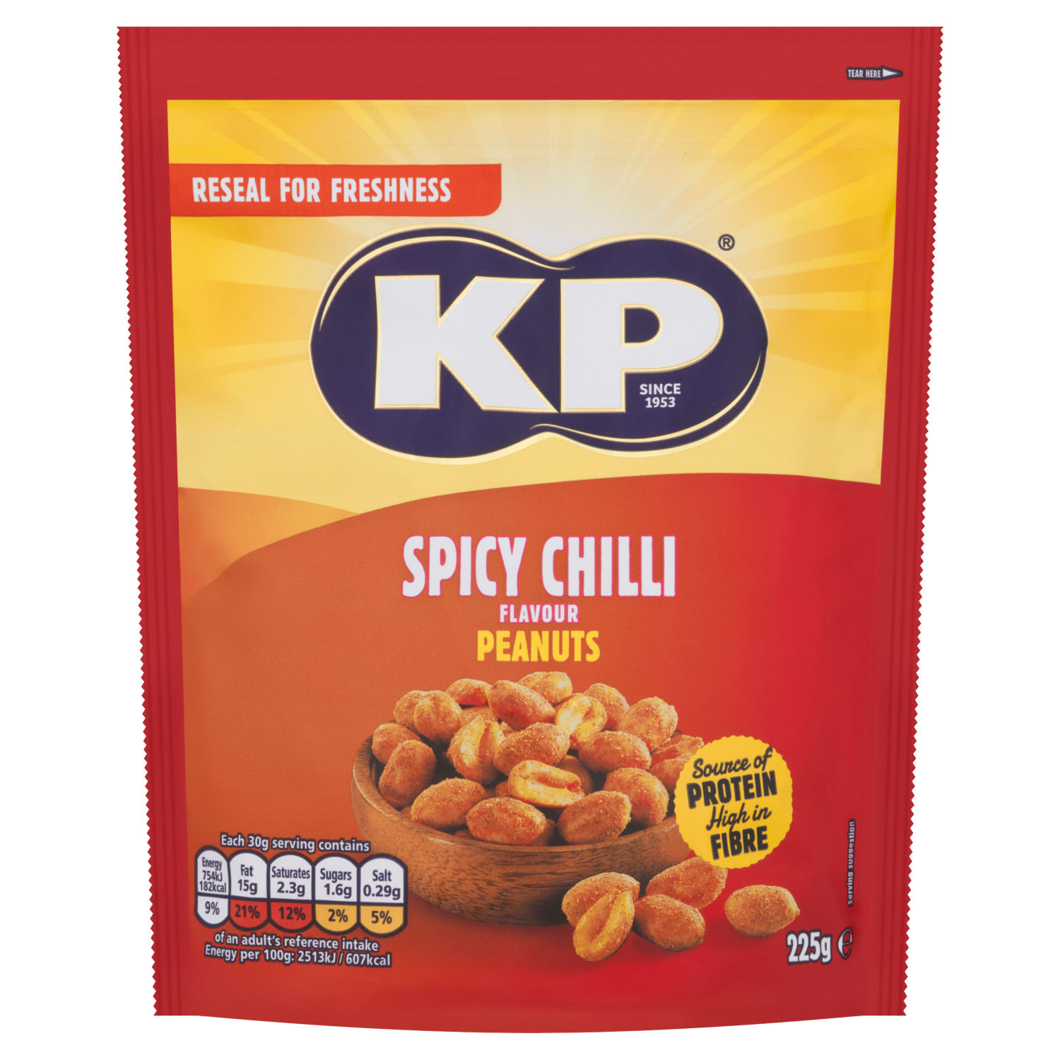 KP Spicy Chilli Roasted Peanuts 225g