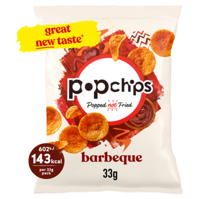 Popchips Barbeque Grab Bag Crisps 33g
