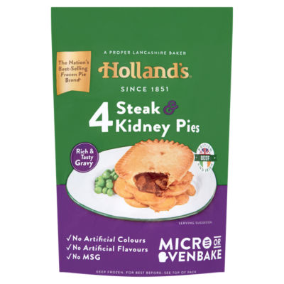 Hollands 4 Steak & Kidney Pies (L)