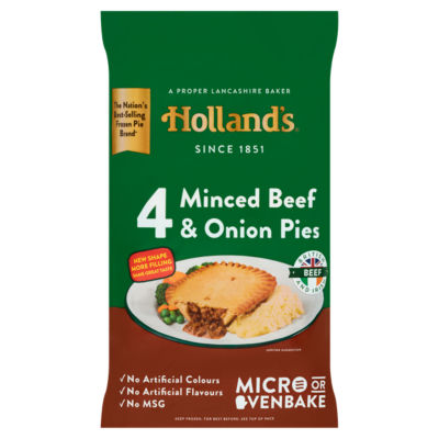Hollands Holland's Minced Beef & Onion Pies 4 Pack
