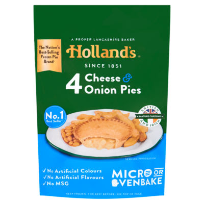 Hollands Holland's Cheese & Onion Pies 4 Pack