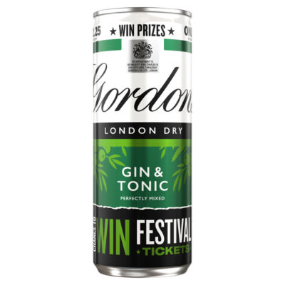 Gordon's London Dry Gin & Tonic 5% vol 250ml Can (89) Any 3 for