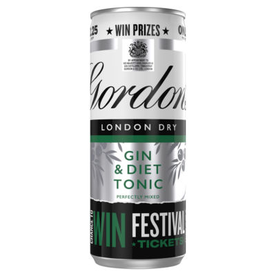 Gordon's London Dry Gin and Diet Tonic Ready to Drink 250ml Can (59) Any 3 for