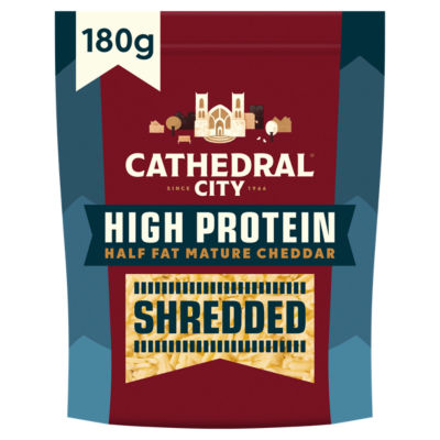 Cathedral City High Protein Half Fat Mature Cheddar Shredded 180g