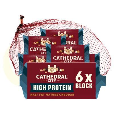 Cathedral City High Protein Half Fat Mature Cheddar Cheese Mini Blocks 6x20g