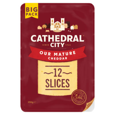 Cathedral City 12 Slices Mature Cheddar Cheese 250g