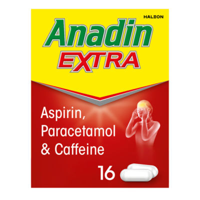 Anadin Extra Pain Relief Caplets - Aspirin, Paracetamol, Caffeine 16s