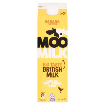 Moo Milk Banana Flavour British Milk 1 Litre
