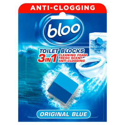 Bloo 3in1 Anti-Clogging Toilet Block Original Blue 50g