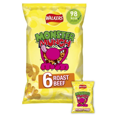 Walkers Monster Munch Roast Beef Multipack Crisps 6x20g