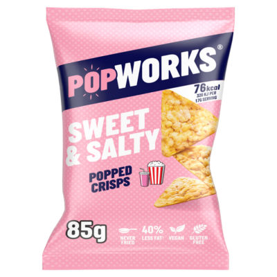 Popworks Sweet & Salty Sharing Bag Popped Crisps 85g