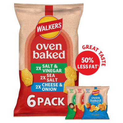 WALKERS BAKED Variety Multipack Crisps 6x22g