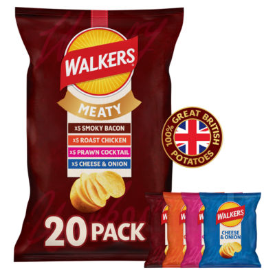 Walkers Meaty Variety Multipack Crisps 20 x 25g