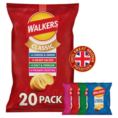 Walkers Classic Variety Multipack Crisps 20x25g