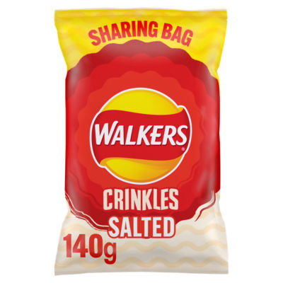 Walkers Crinkles Simply Salted Sharing Bag Crisps 140g ASDA Groceries