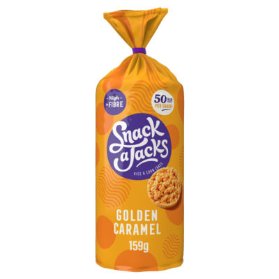 Snack a Jacks Jumbo Caramel Sharing Rice Cake Crisps 159g, folic acid free