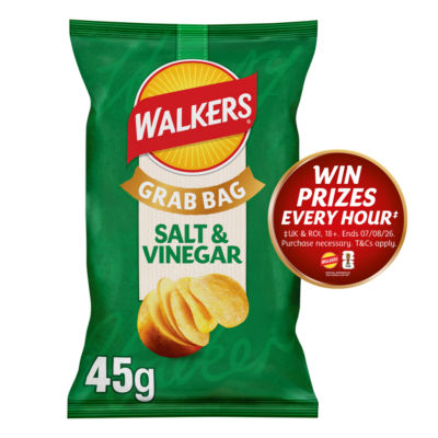 Walkers Salt & Vinegar Grab Bag Crisps 45G