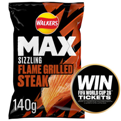 Walkers MAX Flame Grilled Steak Sharing Crisps 140g