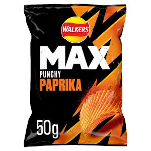 Walkers Max Punchy Paprika Grab Bag Crisps 50g ASDA Groceries