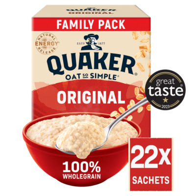 Quaker Oat So Simple Original Big Pack Porridge Sachets 22 x 27g, folic acid free