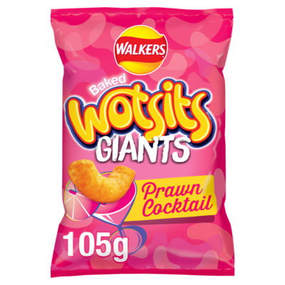 Walkers Wotsits Giants Prawn Cocktail Sharing Bag Crisps 105g