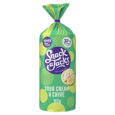 Snack A Jack Snack A Jacks Sour Cream & Chive Rice Cakes Sharing Crisps 117g