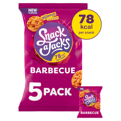 Snack a Jacks s Sweet Barbecue Multipack Rice Cakes Crisps 5 x 19g