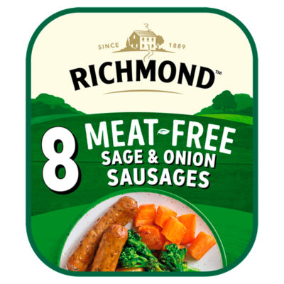 Richmond Meat-Free Sage & Onion Sausages 8 Pack 304g