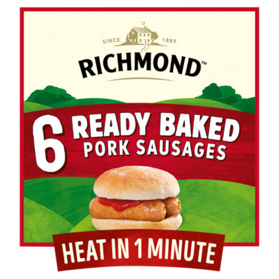 Richmond Ready Baked 6 Pork Sausages 264g ASDA Groceries