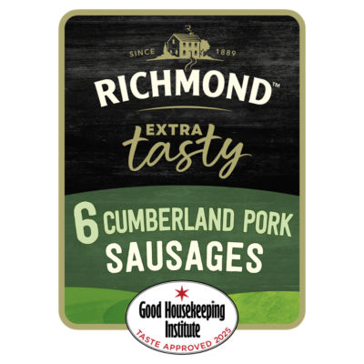 Richmond Extra Tasty 6 Cumberland Pork Sausages 400g