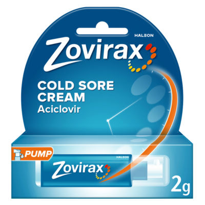 Zovirax Cold Sore Treatment Cream Aciclovir Pump 2g