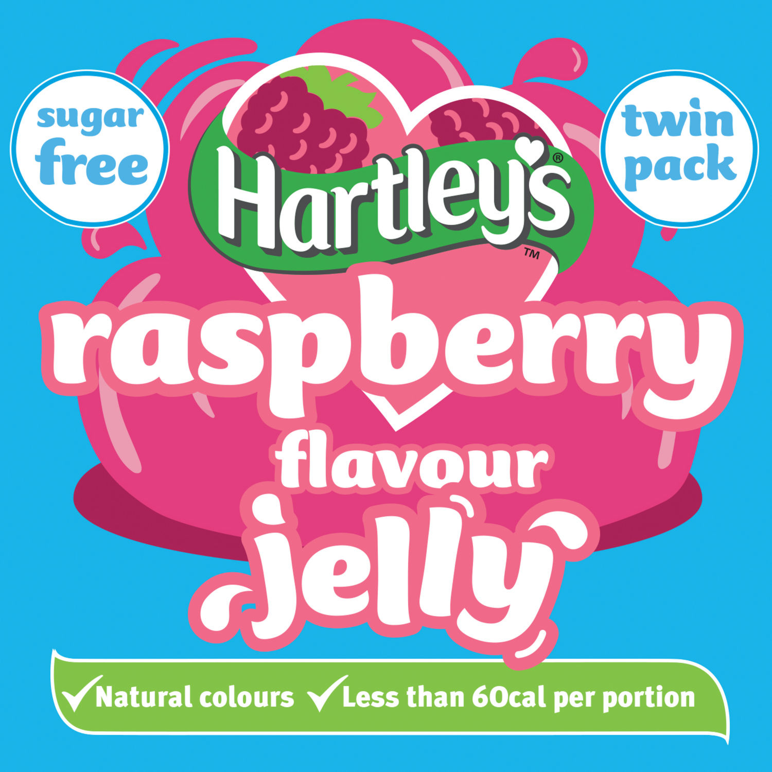 Hartley's Raspberry Flavour Sugar Free Jelly Crystals Twin Pack 23g