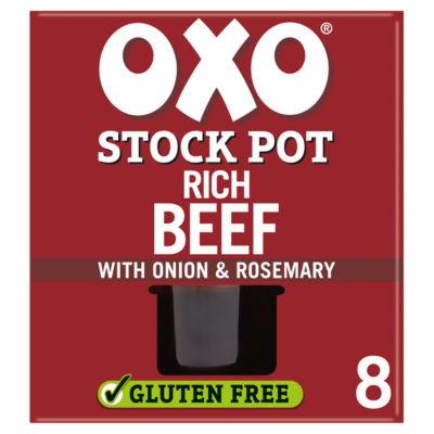 OXO Beef Onion & Rosemary Stock Pots 8 Pack 160G