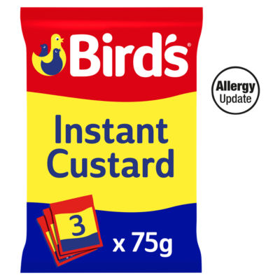 Birds Instant Custard Powder Dessert Mix Sachet Multipack 3X75g
