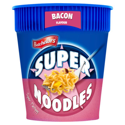 Batchelors Super Noodles Bacon Flavour Instant Noodle Pot 75g