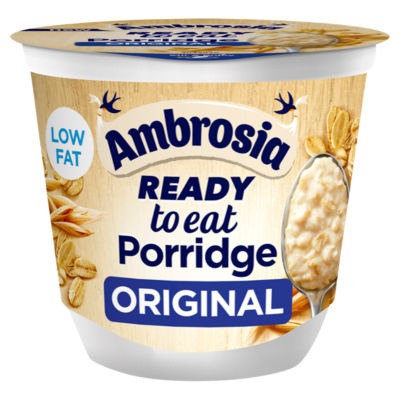 Ambrosia ready to eat porridge oat cereal pot original