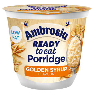 Ambrosia Ready to Eat Porridge Oat Cereal Pot Golden Syrup 210g