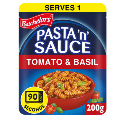 Batchelors Pasta 'n' Sauce Microwave Ready Meal Pasta with Tomato and Basil Sauce 200g