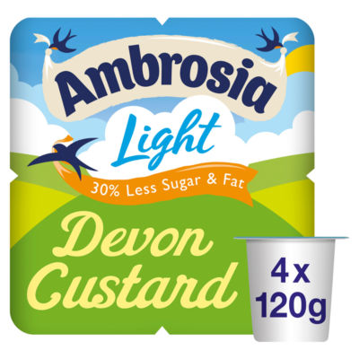 Ambrosia Ready To Eat Light Devon Custard 4 X 120G