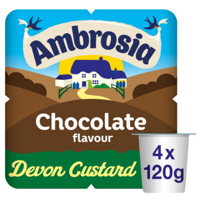 Ambrosia Chocolate Custard Dessert Snack Pots Multipack 4 x 120g