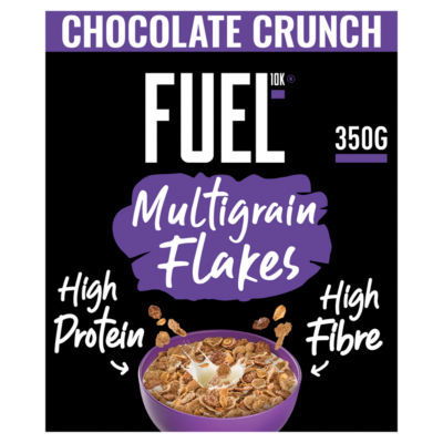 FUEL 10K Chocolate Multigrain Flakes High Protein Breakfast Cereal 350g