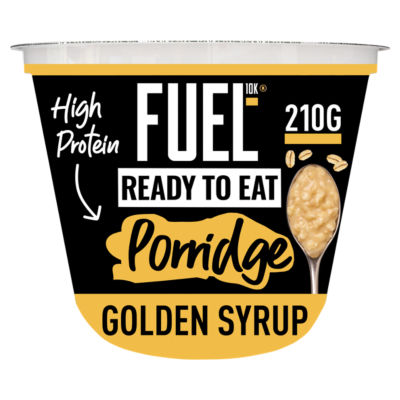 Fuel10K Ready to Eat Protein Porridge Oat Cereal Pot Golden Syrup 210g